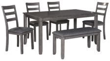 Bridson Dining Room Table and Chairs with Bench (Set of 6)